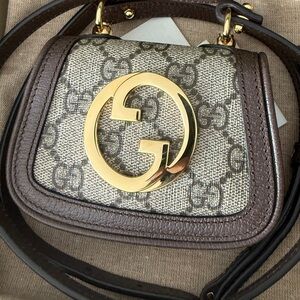 Brown and Gold Designer Crossbody Bag